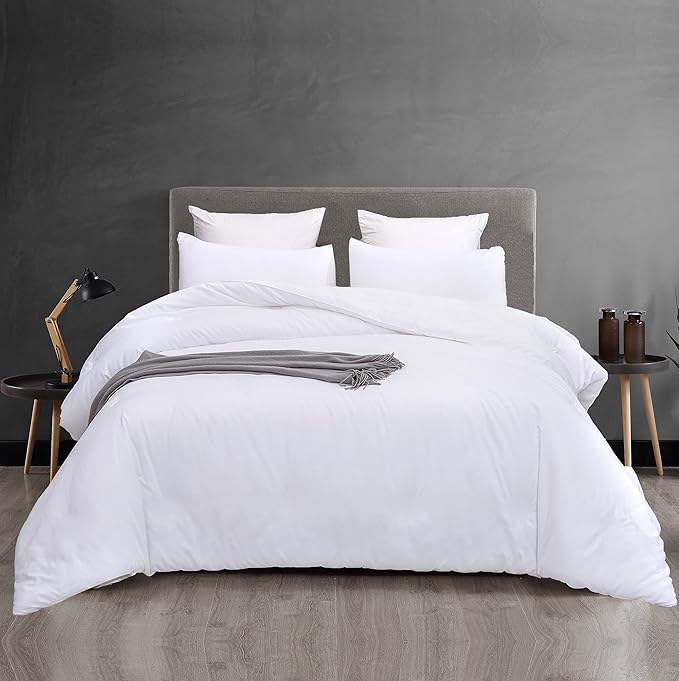 KAREVER White Comforter Set King Bedding Set Women Soft Bed Comforter Set Breathable Blanket Men True White Lightweight Quilts Set King Size