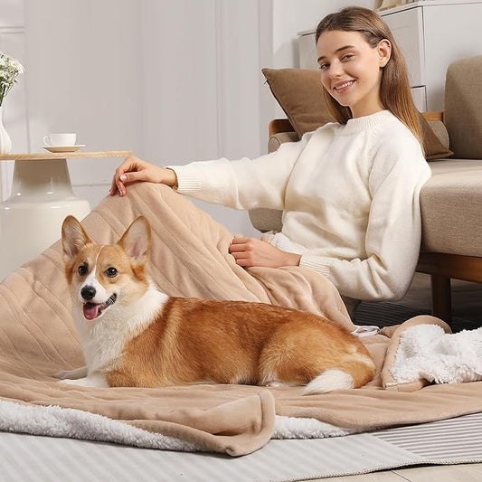 Full Size Electric Blanket 72''X84'' Heated Blanket - Heating Blanket with 5 Heating Level & 10 Hour Auto Off, Ultra Soft, Machine Washable & Overheating Protection, House Warming Gifts(Beige)