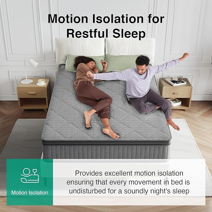 Novilla 10 inch Full Size Mattress, NanoGEL™ Full Mattress with Smarts™ Coil for Motion Isolation & Pressure Relief & Cool Night Sleep, Medium Firm Hybrid Mattresses in a Box, CertiPUR-US Certified