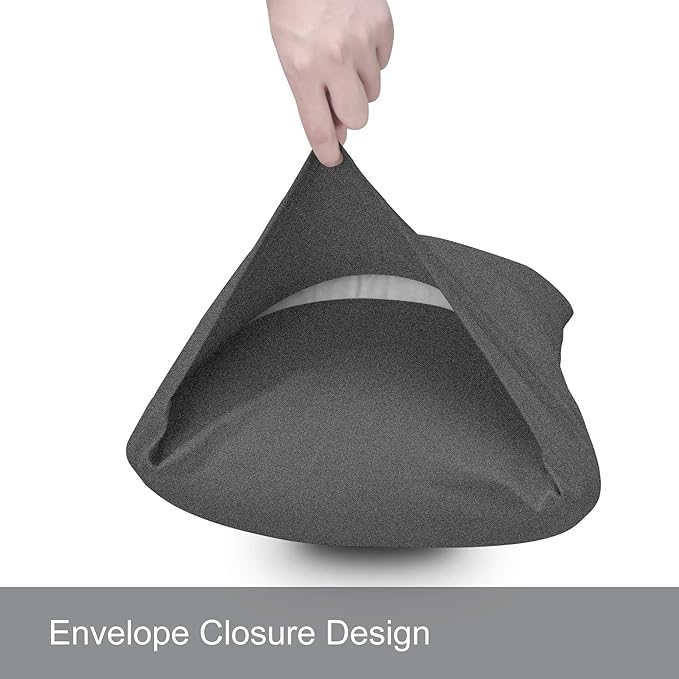 2-Pack Stretch Pillow Cases - Jersey Knit & Ultra Soft Envelope Closure Pillowcases T-Shirt Like Microfiber Blend - Suitable for 20x36/20x40 King Size Set of 2, Hemp Gray