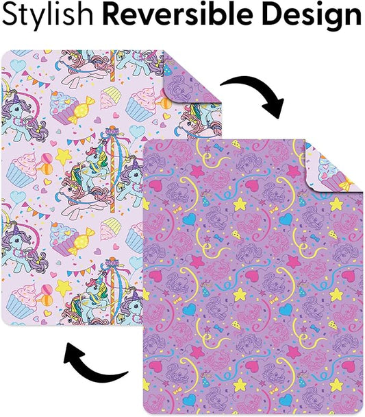 Northwest My Little Pony Pony Party Quilted Blanket, Comfy Throw, Adults Boys Girls, Soft Lightweight Bedding for Bed, or Couch, 60 x 80 inches