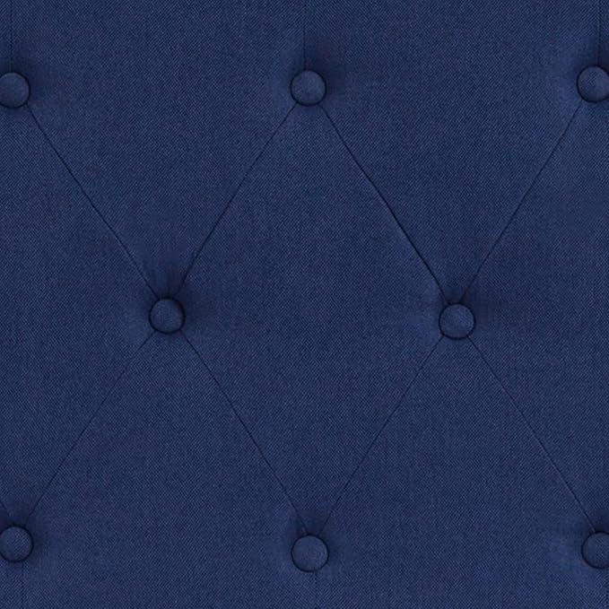 EMMA + OLIVER Tufted Upholstered King Size Headboard in Navy Fabric