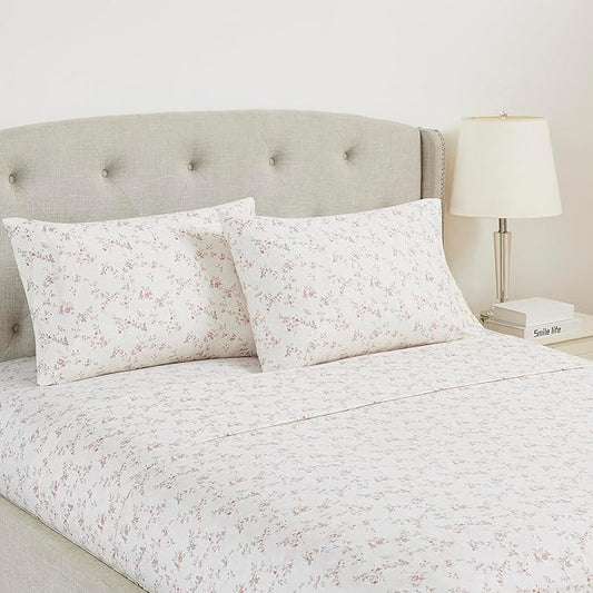 Modern Threads Silky Soft Microfiber and Wrinkle Free Sheets - Luxurious Microfiber Bed Sheets Includes Flat Sheet, Fitted Sheet with Deep Pockets, & Pillowcases Kashmir Rose Clay, California King