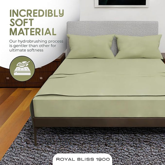 Queen Sheet Set - 4 Piece Bedding - Wrinkle Free, Queen Sheet Set Deep Pocket, Sheets Queen Size Bed Set 1800 Series Cooling Sheets (Queen, Sage)