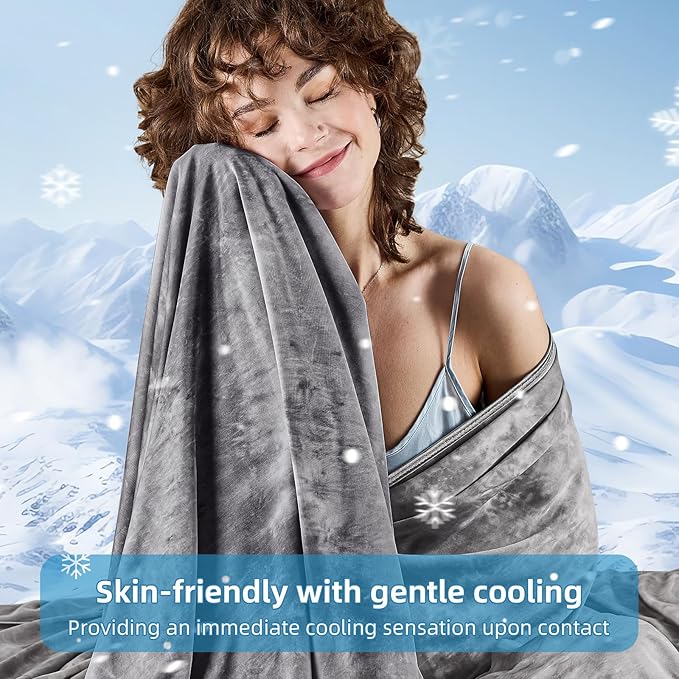 inhand Cooling Blanket Full Size (80"x90"), Cooling Blankets for Hot Sleepers, Absorbs Heat to Keep Adults Cool for Summer Nights Sweats, Thin Cold Lightweight Blanket for Couch Bed, All Season Use