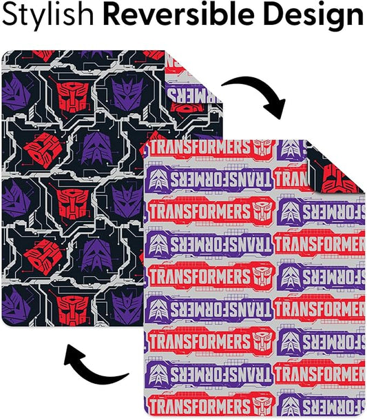Northwest Transformers Logo Quilted Blanket, Comfy Throw, Adults Boys Girls, Soft Lightweight Bedding for Bed, or Couch, 60 x 80 inches