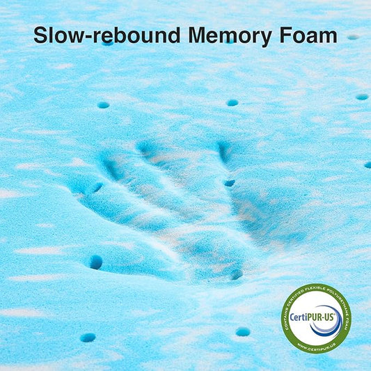 Novilla Memory Foam Mattress Topper California King - 2 Inch Cooling Gel Infused Memory Foam | Slow-Rebound Pressure Relief | CertiPUR Certified | Comfort for Sleeper Sofa, RV, Camper, Dorm Room