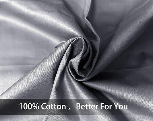 iMaylex Soft 100% Egyption Cotton Zipper Pillow Case, Cozy and Lightweight Pillowcase, Set of 2, Grey, Queen, 20" x 30"