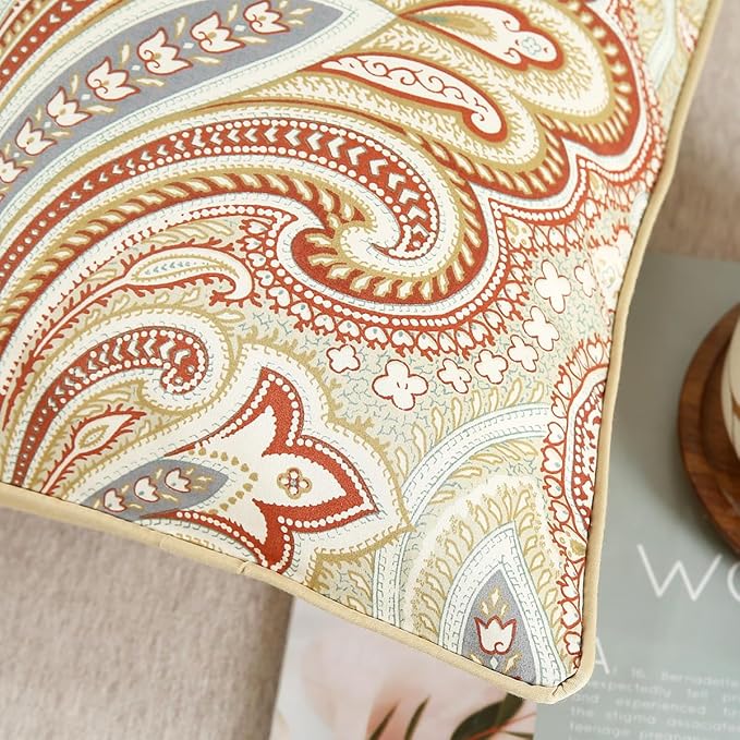 WINLIFE 100% Cotton Pillowcases Queen Paisley Printed Pillow Cases Set of 2 Queen Pillowcase Decorative Pillow Cover (Queen 20x30'', Paisley)