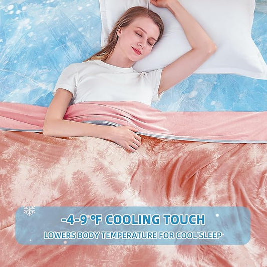 inhand Cooling Throw Blanket (50"x60"), Cooling Blankets for Hot Sleepers, Absorbs Heat to Keep Adults Cool for Summer Nights Sweats, Thin Cold Lightweight Blanket for Couch Bed, All Season Use