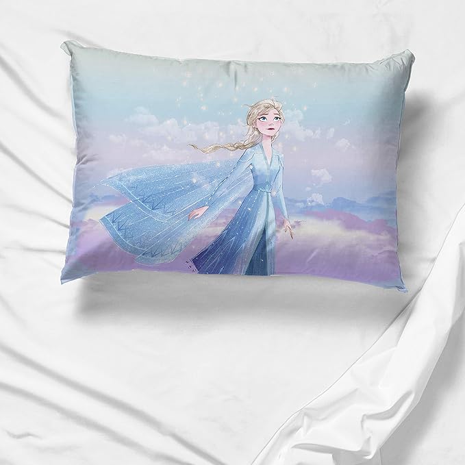 Jay Franco Disney Frozen Sisters 1 Single Reversible Pillowcase Features Elsa & Anna - Double-Sided Kids Super Soft Bedding