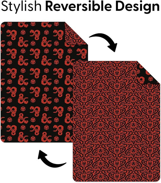 Northwest Dungeons & Dragons “Heed The Call” Twin Quilted Blanket, Cozy Fantasy Bedding for Gamers, Kids & Adults, Throw for Bedroom, Sofa, or Game Room Décor, 60 x 90 Inches