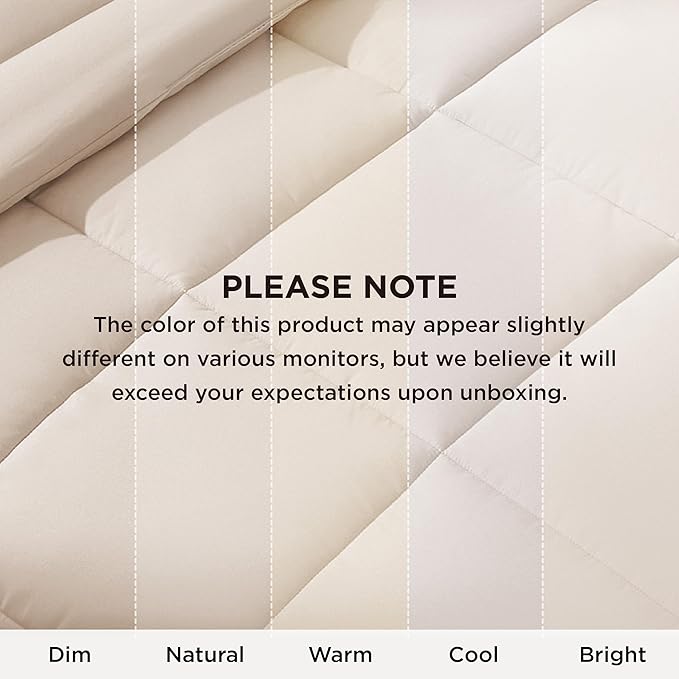 Bedsure Comforter Duvet Insert - Quilted Comforters Oversized King Size, All Season Duvet, GentleSoft Down Alternative Bedding, with 8 Tabs, Gifts for Women/Men, Beige, Oversized King 116 x 98 Inches