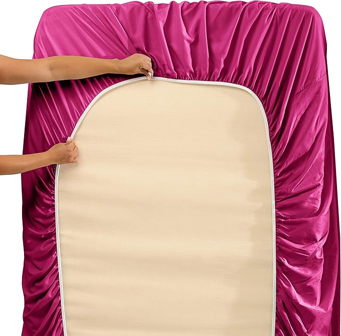 Clara Clark King Sheets, 6 Piece Set - Hotel Luxury Sheets for King Size Bed, Super Soft Bedding Set, King Size, Magenta