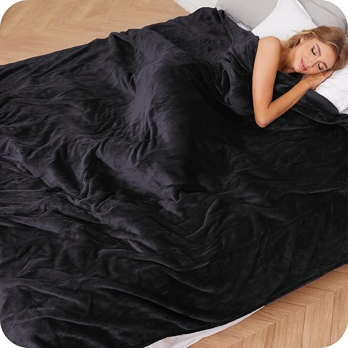 Electric Heated Blanket Twin Size 62"×84", Breathable & Luxurious Flannel, Soft Warm Gift with Over-Heat Protection, 4 Heating Levels & 10 H Auto Shut Off, Machine Washable,Dark Grey
