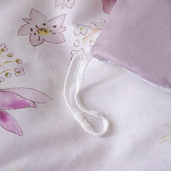 OAITE Duvet Cover Set Twin Size Floral Pattern Ultra Soft 100% Cotton Duvet Cover Sets 3-PC, Breathable Duvet Cover with Zipper Closure & Corner Ties(2 Pillow Shams,1 Duvet Cover)
