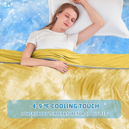 inhand Cooling Throw Blanket (50"x60"), Cooling Blankets for Hot Sleepers, Absorbs Heat to Keep Adults Cool for Summer Nights Sweats, Thin Cold Lightweight Blanket for Couch Bed, All Season Use