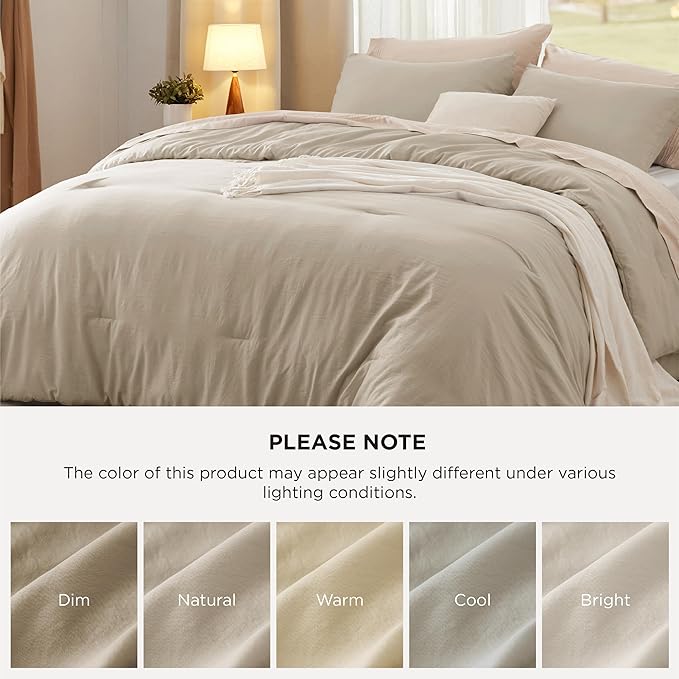 Bedsure California King Comforter Set, Sand Soft Prewashed Bedding for All Seasons, 3 Pieces GentleSoft™ Bed Set, 1 Lightweight Comforter (104"x96") and 2 Pillowcases (20"x36")