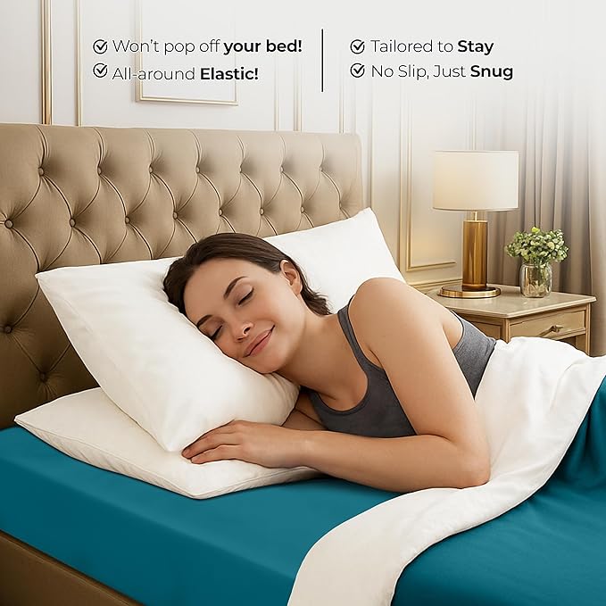 Utopia Bedding Queen Fitted Sheet - Bottom Sheet - Deep Pocket - Soft Microfiber - Shrinkage and Fade Resistant - Easy Care -1 Fitted Sheet Only (Denim Blue)