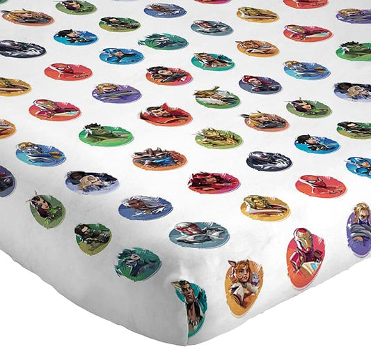 Jay Franco Kids Sheet Set with Fitted, Flat Sheets & Pillow Cover - Ultra-Soft Bedding with Pillowcase for Room Decor, Multi - Marvel Rivals, 4 Piece Queen