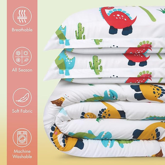 Utopia Bedding Dinosaur Kids Comforter Set with 2 Pillow Shams, 3 Piece Soft Microfiber Twin Bed Comforter with Pillow Shams, Printed Kids Bedding for Boys and Girls, Lightweight, Breathable,Easy Care