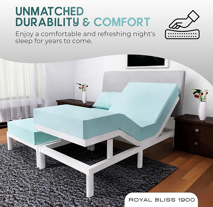 Split California King Sheets Sets - 5 Pcs Set - Split California King Sheets for Adjustable Bed Cal King Split Sheets Sets for Adjustable Bed California King Split Sheets (Aqua)