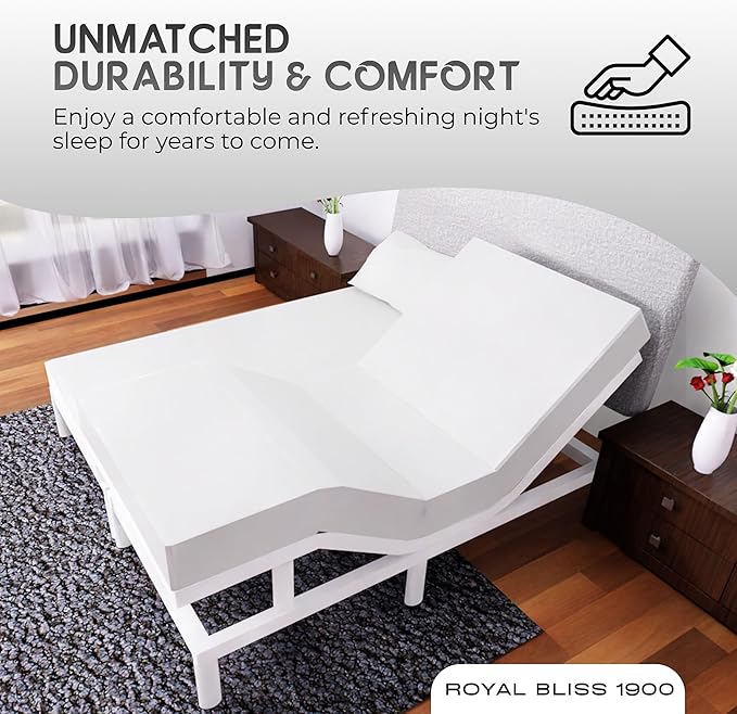 Split Queen Sheets - 5 Pcs Set of Wrinkle-Resistant Sheets for Adjustable Bed (White)