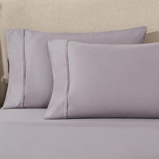 Superior 1200-Thread Count Egyptian Cotton Solid Pillowcase Set, Zephyr