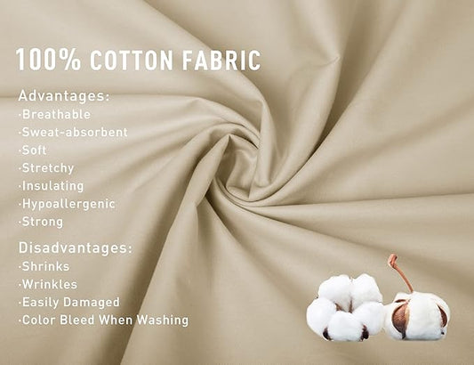 Sunflower Body Pillowcase 100% Cotton Long Pillow Cover/Case Envelope Closure 1 Pack, 20×54 inches Light Brown, Soft and Breathable