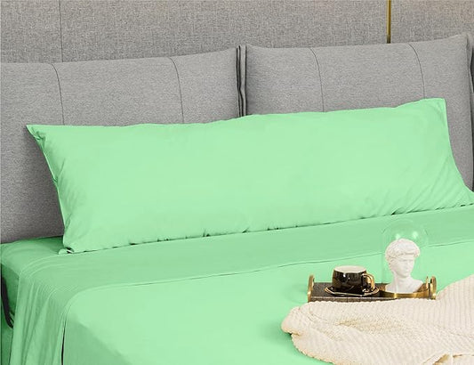 Sunflower Body Pillowcase 100% Cotton Long Pillow Cover/Case Envelope Closure 1 Pack, 20ร54 inches Green Ash, Soft and Breathable