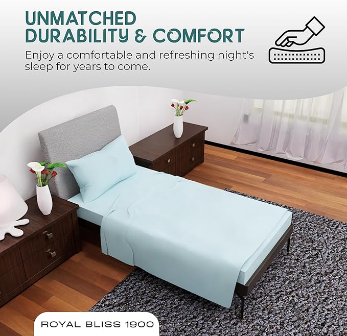 Twin XL Sheet Sets - 3 Pcs Set - Fade Resistant Double Brushed MicrofiberDeep Pocket Twin XL Sheet Sets, Cooling Sheets Twin XL, XL Twin Bed Sheets, Twin XL Bedding Set (Aqua)