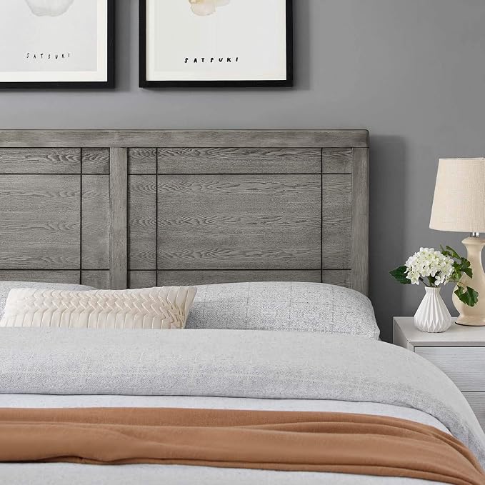 Modway MOD-6220-GRY Archie Twin Wood Headboard, Gray