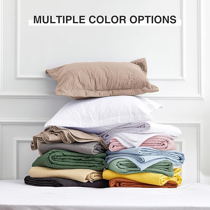 Love's cabin Oversized King Size Quilt Bedding Set Burlwood Bedspreads - Oversized King Lightweight Bedspread Comforter - Coin Pattern Coverlet for All Season - 3 Pieces (1 Quilt, 2 Pillow Shams)
