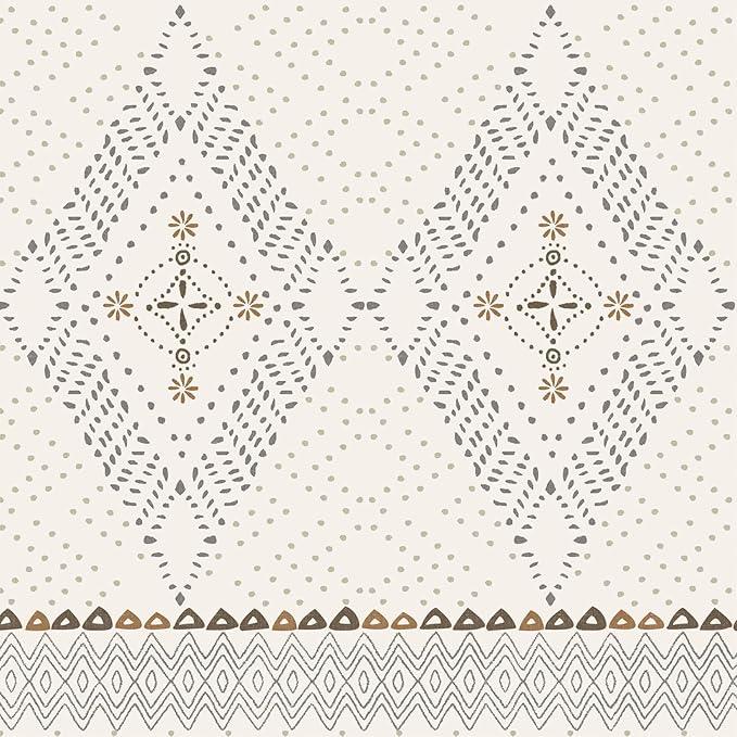 Wake In Cloud - Boho Comforter Set, Farmhouse Bohemian Western Aztec Neutral Aesthetic, Soft Lightweight Bedding, 3 Pieces, Beige, Full Size