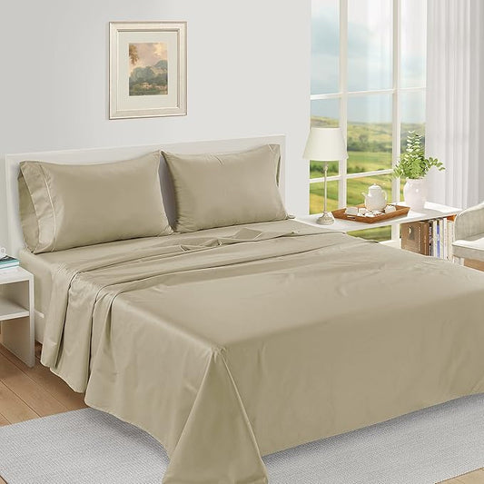 LANE LINEN Pillows Queen Size Set of 2 Soft 100% Egyptian Cotton Cool & Smooth 1000 Thread Count Pillow Cases - Linen