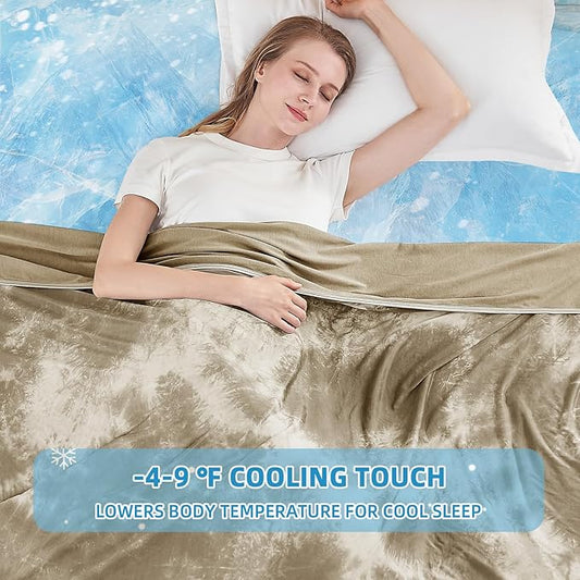 inhand Cooling Throw Blanket (50"x60"), Cooling Blankets for Hot Sleepers, Absorbs Heat to Keep Adults Cool for Summer Nights Sweats, Thin Cold Lightweight Blanket for Couch Bed, All Season Use