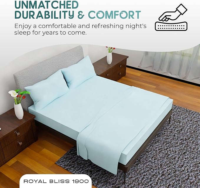 Queen Sheet Set - 4 Piece Bedding - Wrinkle Free, Queen Bed Set, Queen Sheet Sets 1800 Series Cooling Sheets (Queen, Aqua)