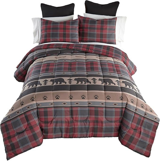 Donna Sharp King Comforter Set - 3 Piece Set - Canoe Trip - Comforter and Two Pillow Shams - Machine Washable