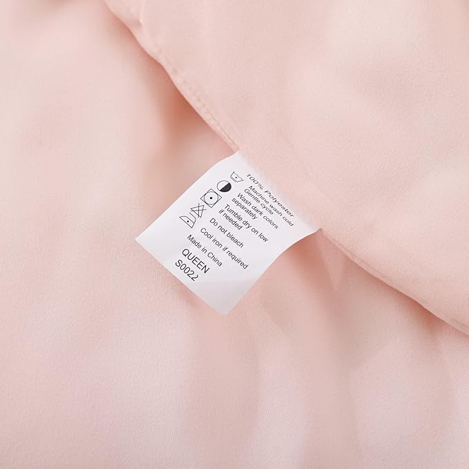 ROSGONIA Blush Comforter Set Queen, 3pcs (1 Boho Pink Comforter & 2 Pillowcases) All Season Soft Bedding Lightweight Bedspread Blanket Quilt