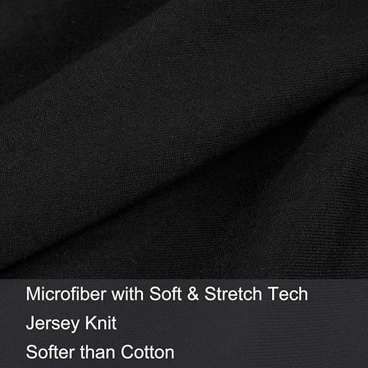 2-Pack Stretch Pillow Cases - Jersey Knit & Ultra Soft Envelope Closure Pillowcases T-Shirt Like Microfiber Blend - Suitable for Queen or Standard Size Set of 2, Black