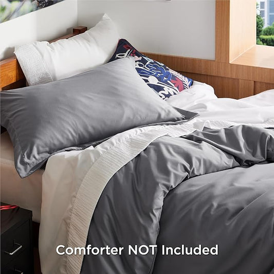 Bedsure Duvet Cover Twin/Twin XL Size - Soft Double Brushed Bedding Set for Kids & Adults, Zipper Closure, 2 Pieces, Includes 1 Duvet Cover (68"x90") & 1 Pillow Sham, NO Comforter, Grey