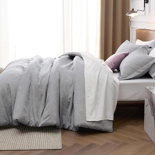 Bedsure California King Comforter Set - Grey Soft Bedding for All Seasons, Cationic Dyed Bed Set, 3 Pieces, 1 California King Size Comforter (104"x96") and 2 Pillow Shams (20"x36"+2")