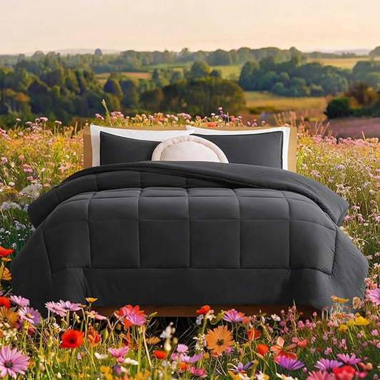 UGG Leonora Comforter Set with 2 Pillow Shams Lightweight Down Alternative Blanket Reversible Cozy Warm All Season Washable and Hypoallergenic Bedding Set, Full/Queen, Charcoal Grey