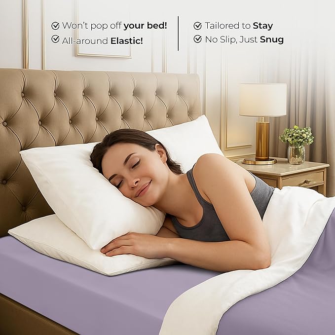 Utopia Bedding Queen Fitted Sheet - Bottom Sheet - Deep Pocket - Soft Microfiber - Shrinkage and Fade Resistant - Easy Care -1 Fitted Sheet Only (Lavender)