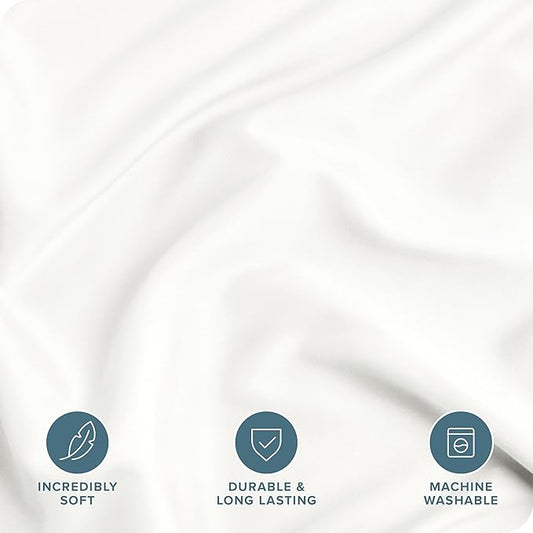 Bare Home Bedding Duvet Cover Oversized Queen - Premium 1800 Super Soft Collection - Lightweight, Cooling - Soft Breathable Bedding Duvet Cover (Oversized Queen, Cream)