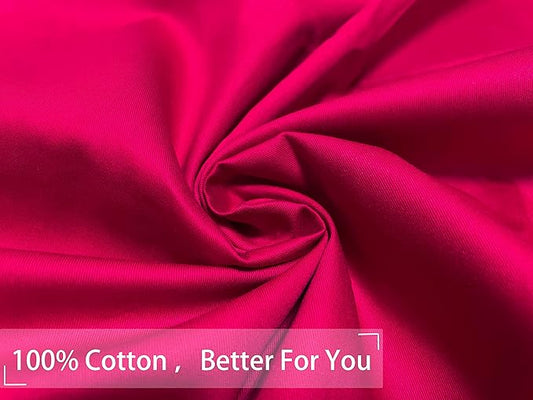 iMaylex Soft 100% Egyptian Cotton Zipper Closure Pillowcases, Cozy and Lightweight Pillow Case, Set of 2, Fuchsia, King, 20" x 36"