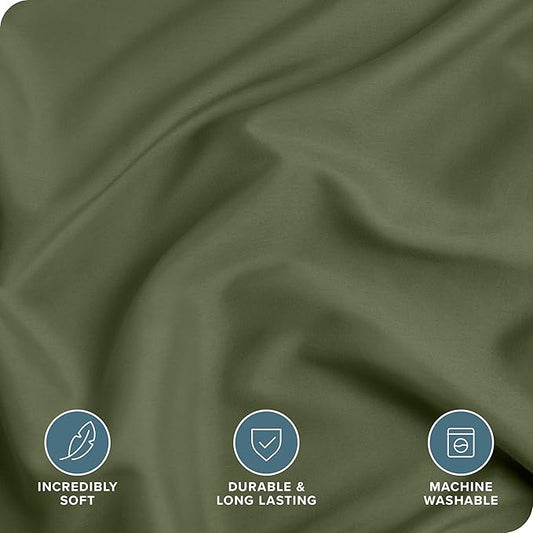 Bare Home Bedding Duvet Cover California King Size - Premium 1800 Super Soft Collection - Lightweight, Cooling - Soft Breathable Bedding Duvet Cover (Cal King, Cypress)