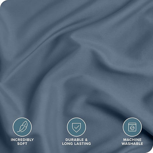 Bare Home Bedding Duvet Cover California King Size - Premium 1800 Super Soft Collection - Lightweight, Cooling - Soft Breathable Bedding Duvet Cover (Cal King, Bering Sea)