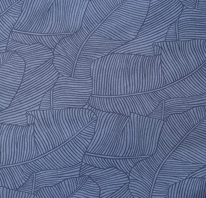 SLEEPBELLA Duvet Cover Queen Size, 600 Thread Count Cotton Navy & Grey Printed with Luxurious Blue Leaves Pattern Reversible Botanical Comforter Cover Sets, Bedding Set 3Pcs (Queen, Navy-Blue Leaves)