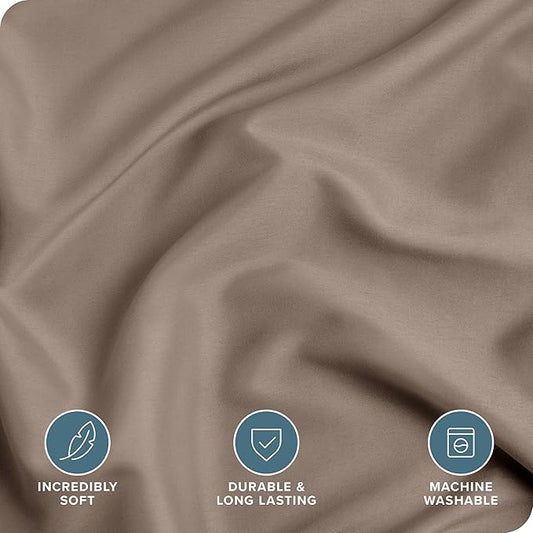 Bare Home Bedding Duvet Cover King Size - Premium 1800 Super Soft Collection - Lightweight, Cooling - Soft Breathable Bedding Duvet Cover (King, Taupe)